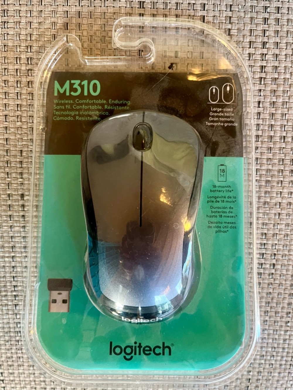 Logitech M310 Wireless Mouse - Black and Silver Accents